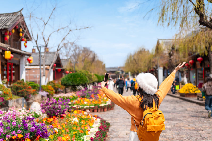 Yunnan, china turista explorando esta bonita ciudad